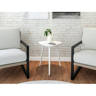 Mid Century Modern End Table White Finish
