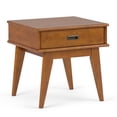 thumbnail image 1 of Mid Century Modern End Table with Drawer, Light Brown Solid Wood Side Table for Living Room, Bedroom, 1 of 10