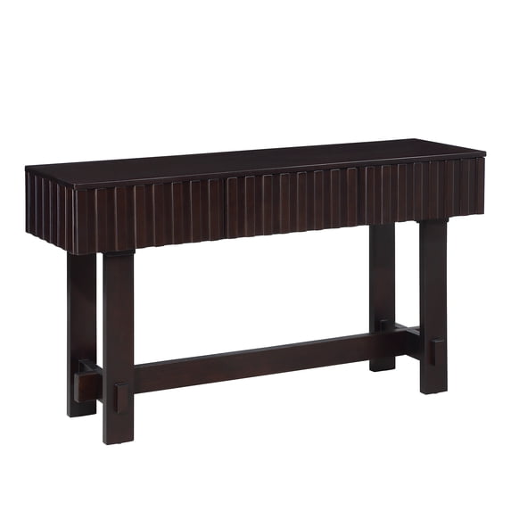 Mid-Century Modern Entryway Console Table, Wooden Sofa Table with Storage Drawers for Living Room Hallway