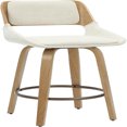 MidCentury Modern Fabric and Wood 26" Counter Stool with Swivel