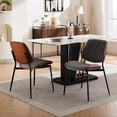 thumbnail image 1 of Mid Century Modern Faux Leather Dining Chairs, Gray PU / Curved Wrap Backrest for Comfort, 1 of 7