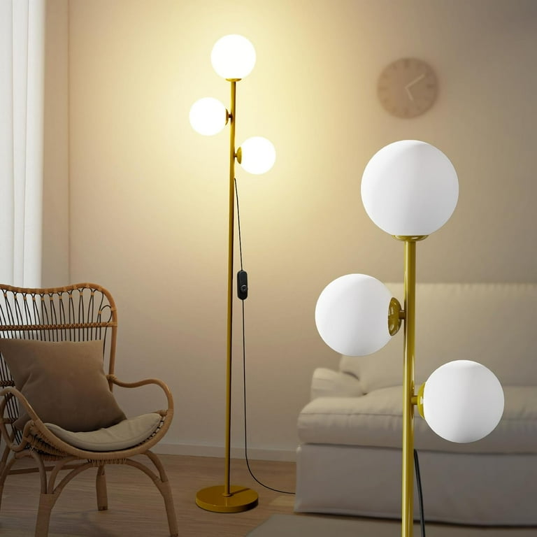 Mid Century Modern Floor Lamp for Living Room, Globe Lights Tall
