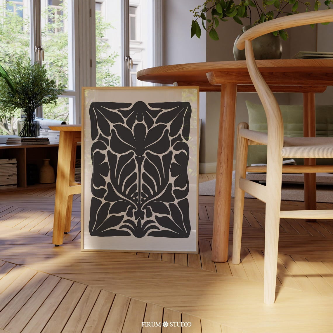 Mid Century Modern Floral Wall Art Prints, Dark And Moody Botanical ...
