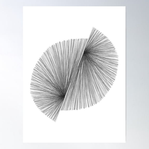 Mid Century Modern Geometric Abstract Line Drawing Poster Wall Art, Modern Wall Decor For Living Room Bedroom, 12x18 UNFRAMED