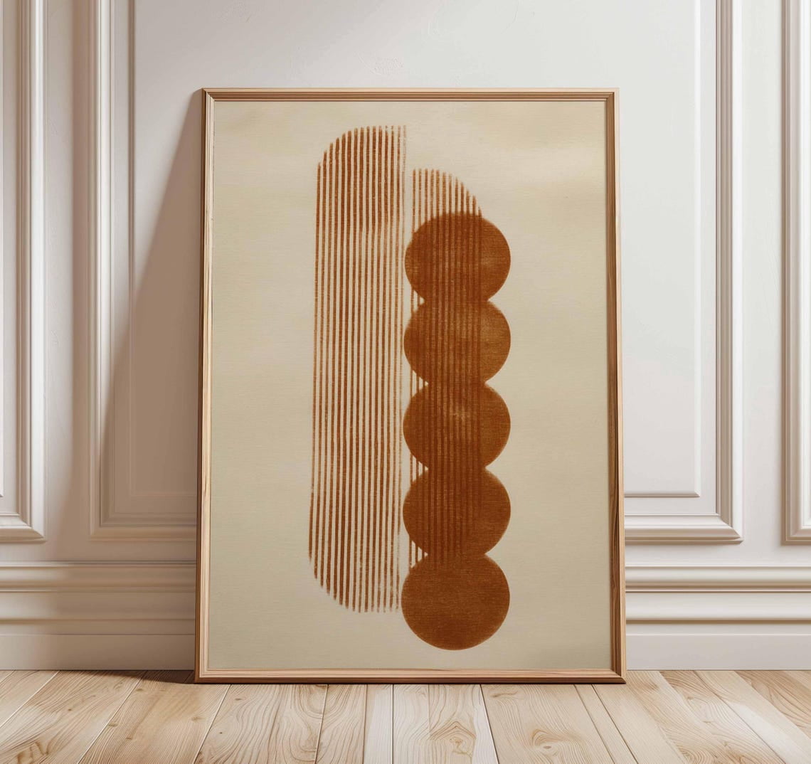Mid Century Modern Geometric Abstract Minimalist Sun Retro Boho Wall ...