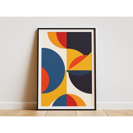 Mid Century Modern Geometric Abstract Wall Art Print Minimalist Art Poster Scandinavian Decor - Poster Unframed