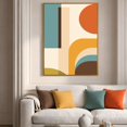 Mid Century Modern Geometric Wall Art Print, Retro Colorful Solid ...