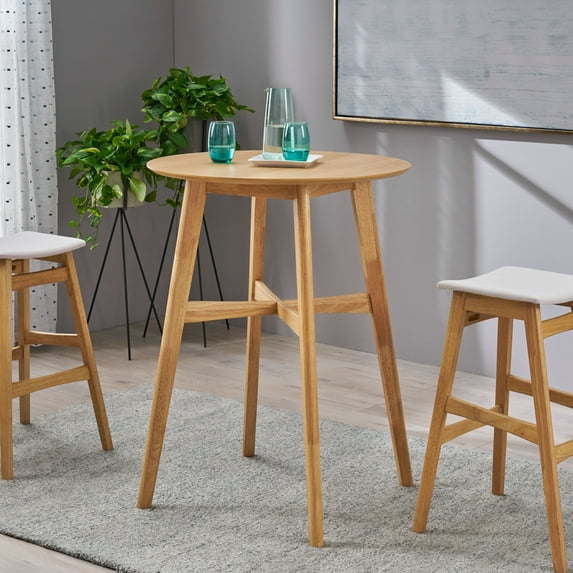 Mid-Century Modern Heatherstone Natural Oak Bar Table by Bellamy Studios