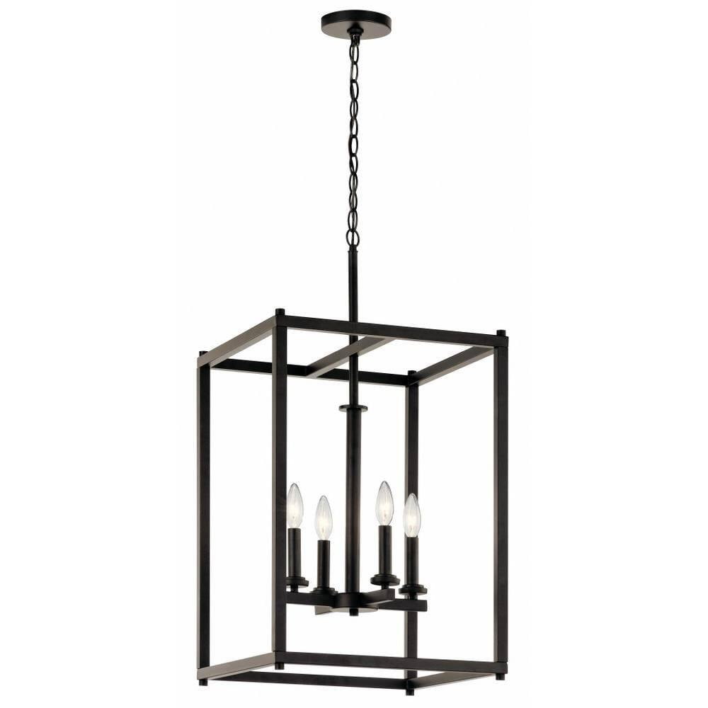 Crosby Contemporary Black and Olde Bronze 16" Square Chandelier