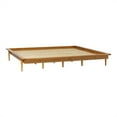 MidCentury Modern King Size Platform Bed Frame with Wooden Slats
