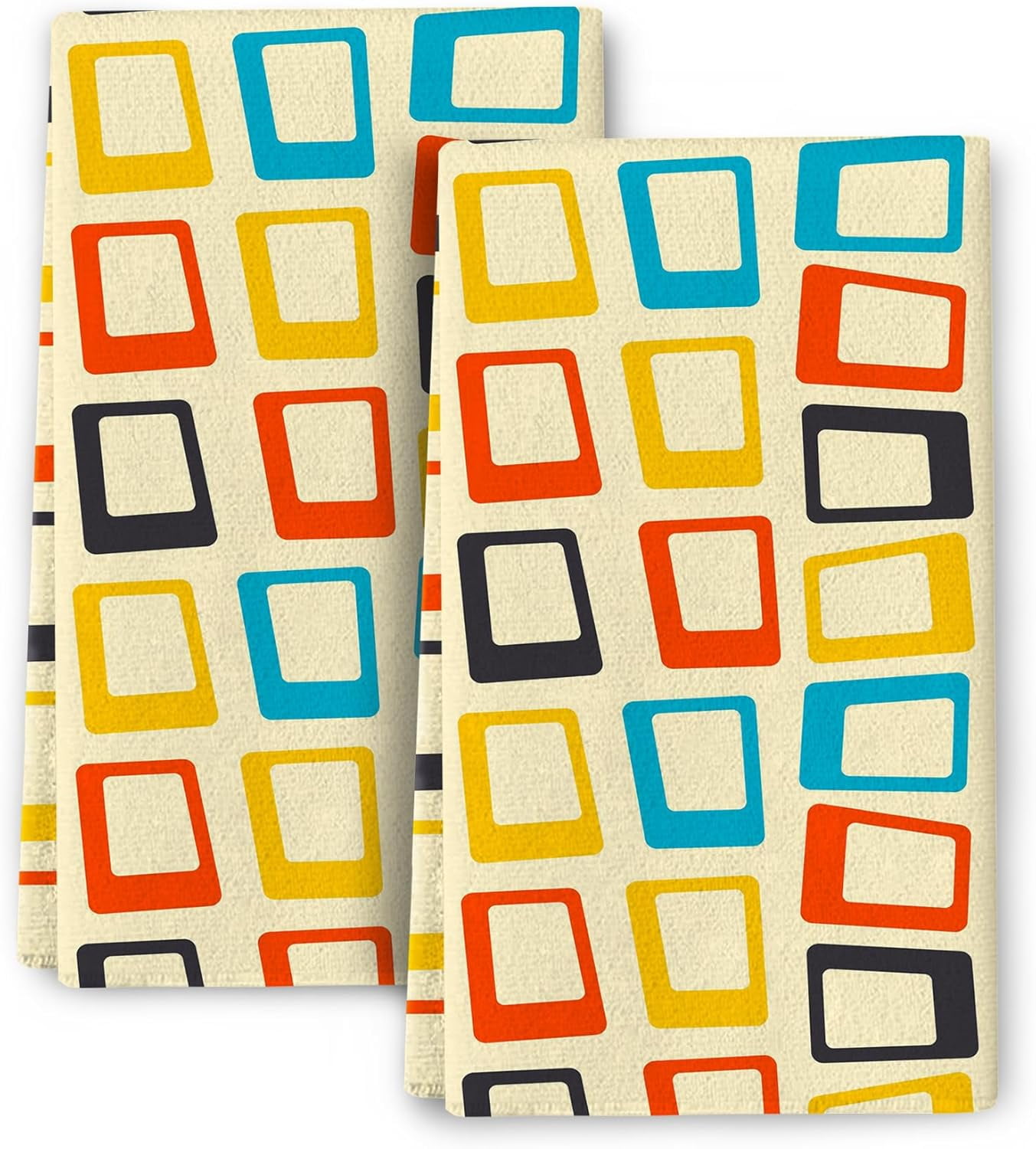 Mid Century Modern Kitchen Towel Decorative Set of 2, Absorbent Retro ...