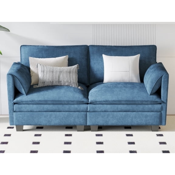 Mid Century Modern Loveseat Sofa for Small Spaces, 2 Seater Comfy Couch with Pocket Springs, Apartment Bedroom Dorm Office Furniture