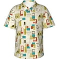 thumbnail image 1 of Mid Century Modern Mens Hawaiian Shirt Short Sleeve Casual Button Up Tropical Summer Beach Shirt, 1 of 9