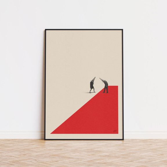 Mid Century Modern Minimalist Wall Art Futuristic Cyberpunk Romance Decor, Unframed Poster