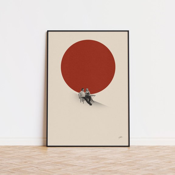 Mid Century Modern Minimalist Wall Art Romantic Trilogy Relationship Decor, Unframed Poster
