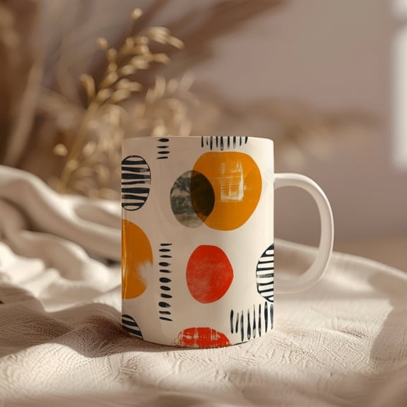Mid Century Modern Mug, R Coffee Cup, Geometric Coffee Mug, Abstract Mug, Gift Mid Centurover, Coffee Gift, R Kitchenware.