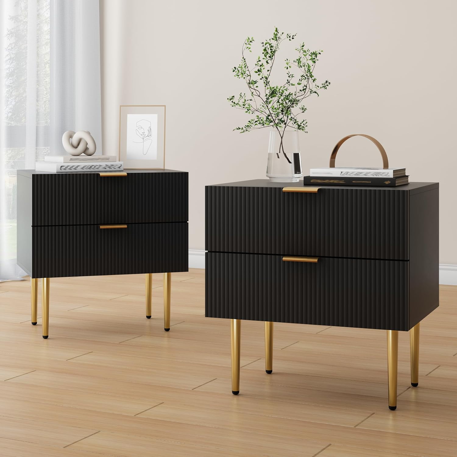 Nightstand With Metal Legs