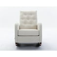 thumbnail image 1 of Mid Century Modern Nursery Rocking Chair, Tufted Upholstered Glider Rocker Chair with High Back, Comfortable Fabric Accent Armchair Lounge Chair with Padded Seat for Living Room and Bedroom, 1 of 7