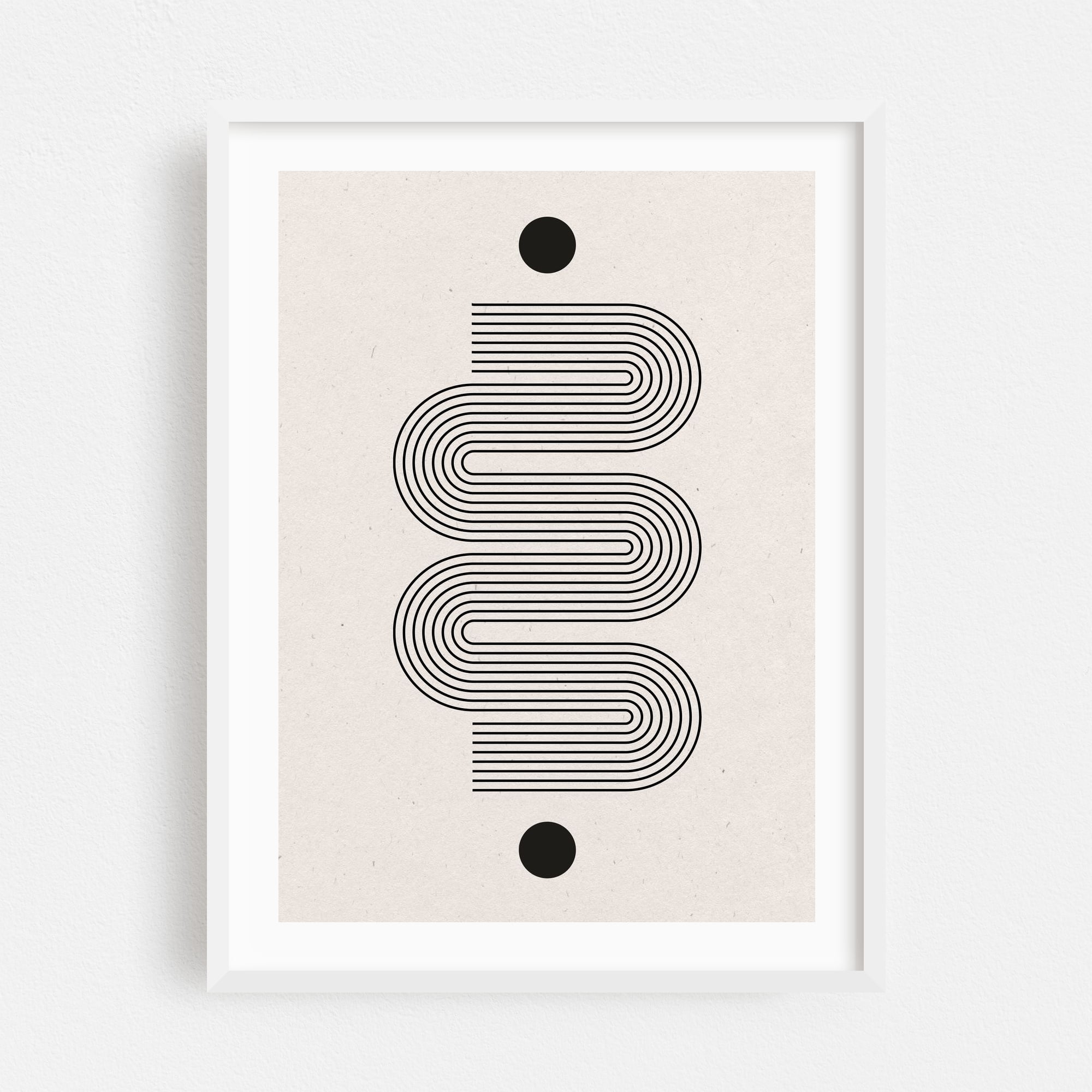 Mid Century Modern Objects No.1 - Mixed Media Geometric Minimalist Line ...