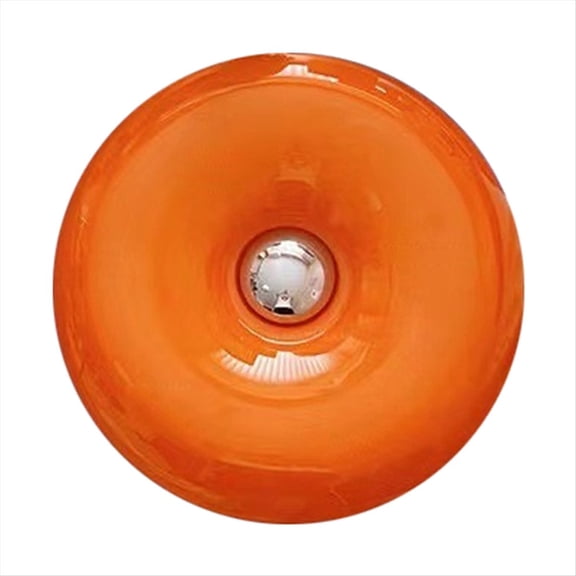 Mid-Century Modern Orange Donut Table Lamp, Novelty Art Deco Decor Lamp for Bedside & Wall Display