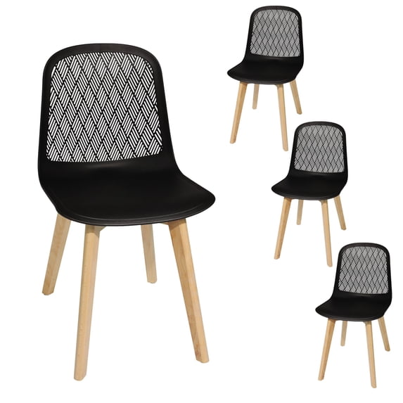 Mid Century Modern PP dining chair with Wooden Legs , kitchen & Dining Room Chairs Assemble Easily, kitchen chairs for Kitchen Dining Room & Living Room.