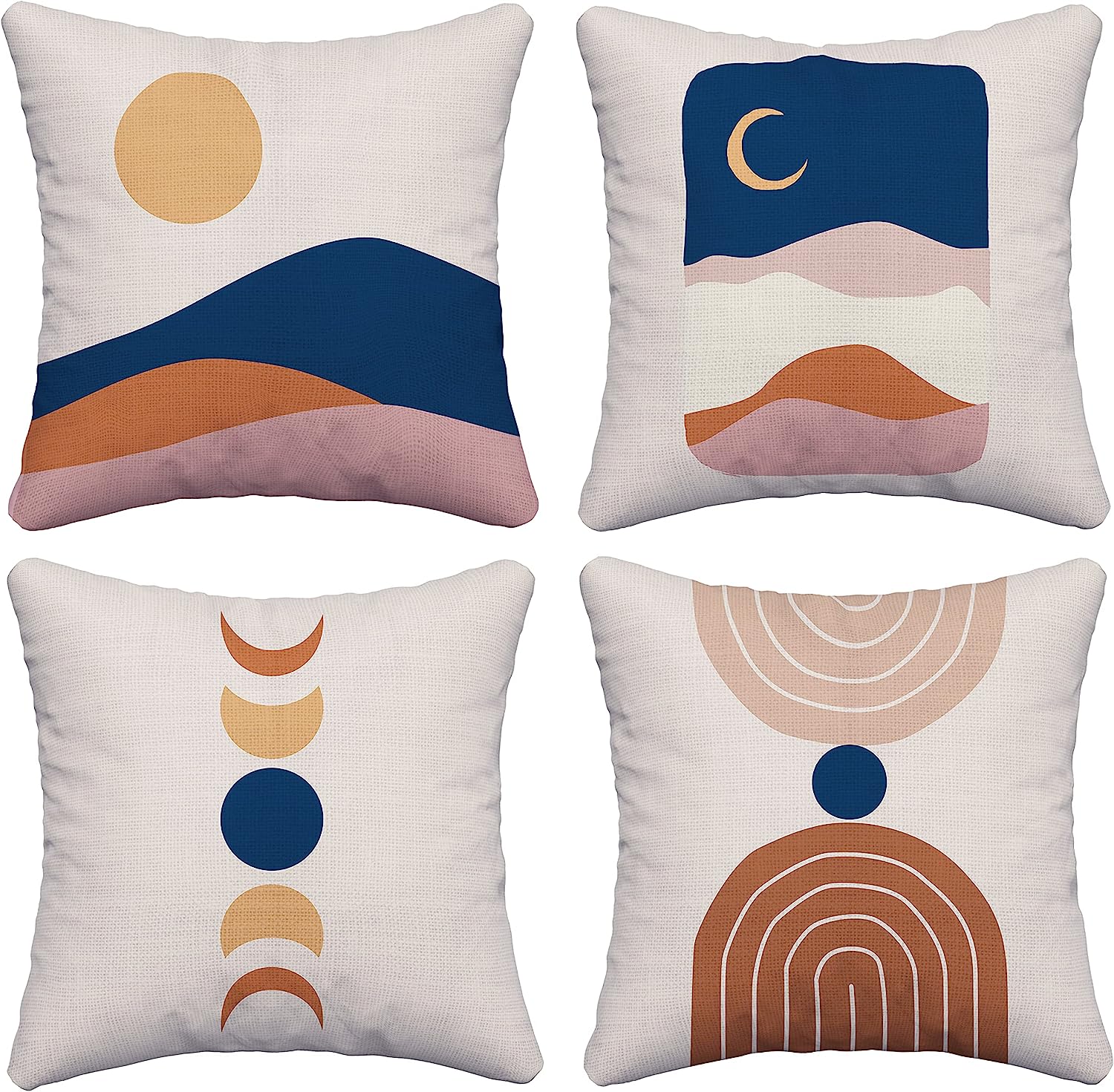Mid Century Modern Pillow Covers Set of 4 18x18 Aesthetic Abstract Art