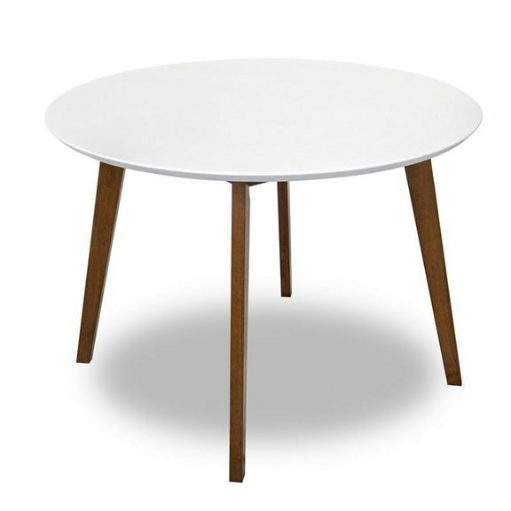 Mid-Century Modern Piper White Top Walnut Dining Table