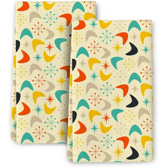 Mid Century Modern Retro Kitchen Towels, Vintage Dish Towels for Kitchen,Decorative Hand Towels Tea Towels for Kitchen Cooking Baking Home Decor,Housewarming Gifts for Women