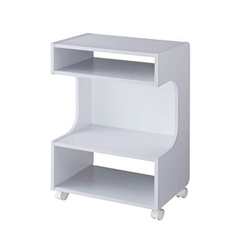 Mid Century Modern Rolling Printer Stand White Walmart