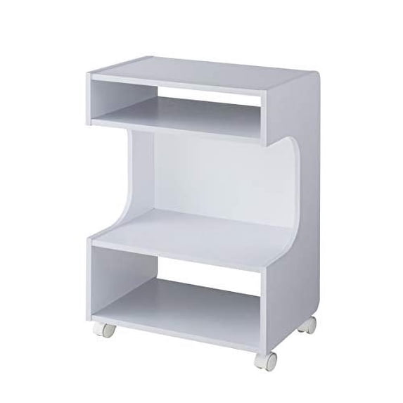 Mid Century Modern Rolling Printer Stand, White