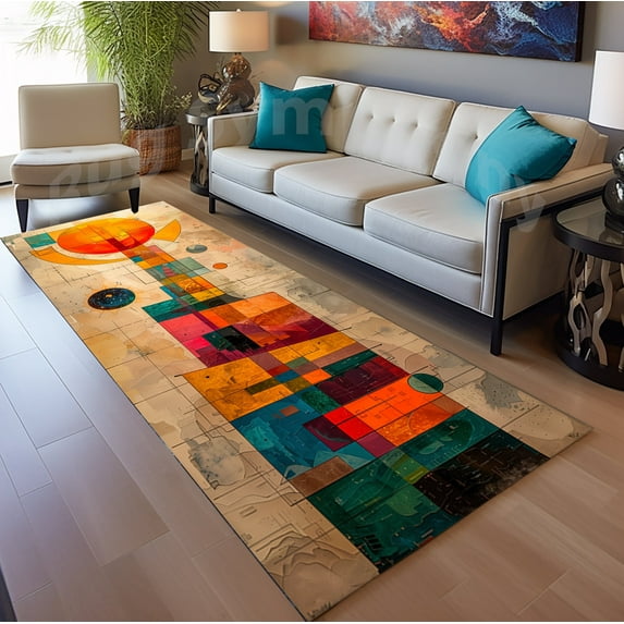 Mid Century Modern Runner 1.3x3 ft Mat=40x95cm