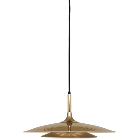 Mid-Century Modern Scandinavian Design Polished Gold Finish Pendant Light - G9 Bi-Pin Socket, 3 Bulbs, 10 Height, 18.5 Width, UL Listed for Indoor Use
