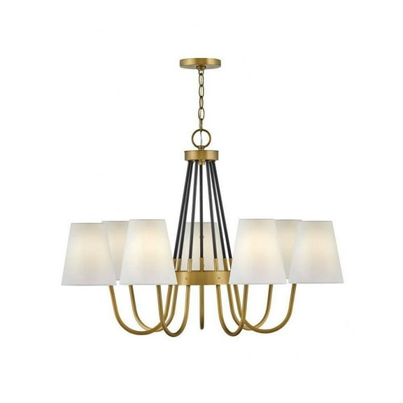Mid Century Modern Seven Light Chandelier in Heritage Brass Finish Bailey Street Home 81-Bel-4528774