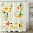 thumbnail image 1 of Mid Century Modern Shower Curtain Retro Stars Shower Curtains for Bathroom Abstract Vintage Boho Art Waterproof Fabric Bath Curtain Decor with Hooks (Yellow1, 72'''' x 72''''), 1 of 6