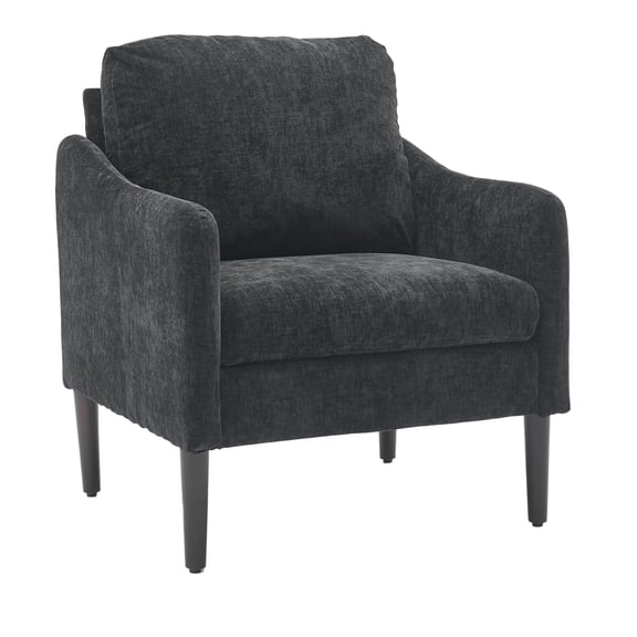 Mid-Century Modern Side Chair, Chenille Fabric Curved Armchair for Adults, Comfy Reading Chair, Modern Cloud Single Sofa Accent Chair for Bedroom, Living Room, Office & Waiting Room