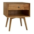 thumbnail image 1 of Mid-Century Modern Single-Drawer Solid Wood Nightstand Caramel, 1 of 6
