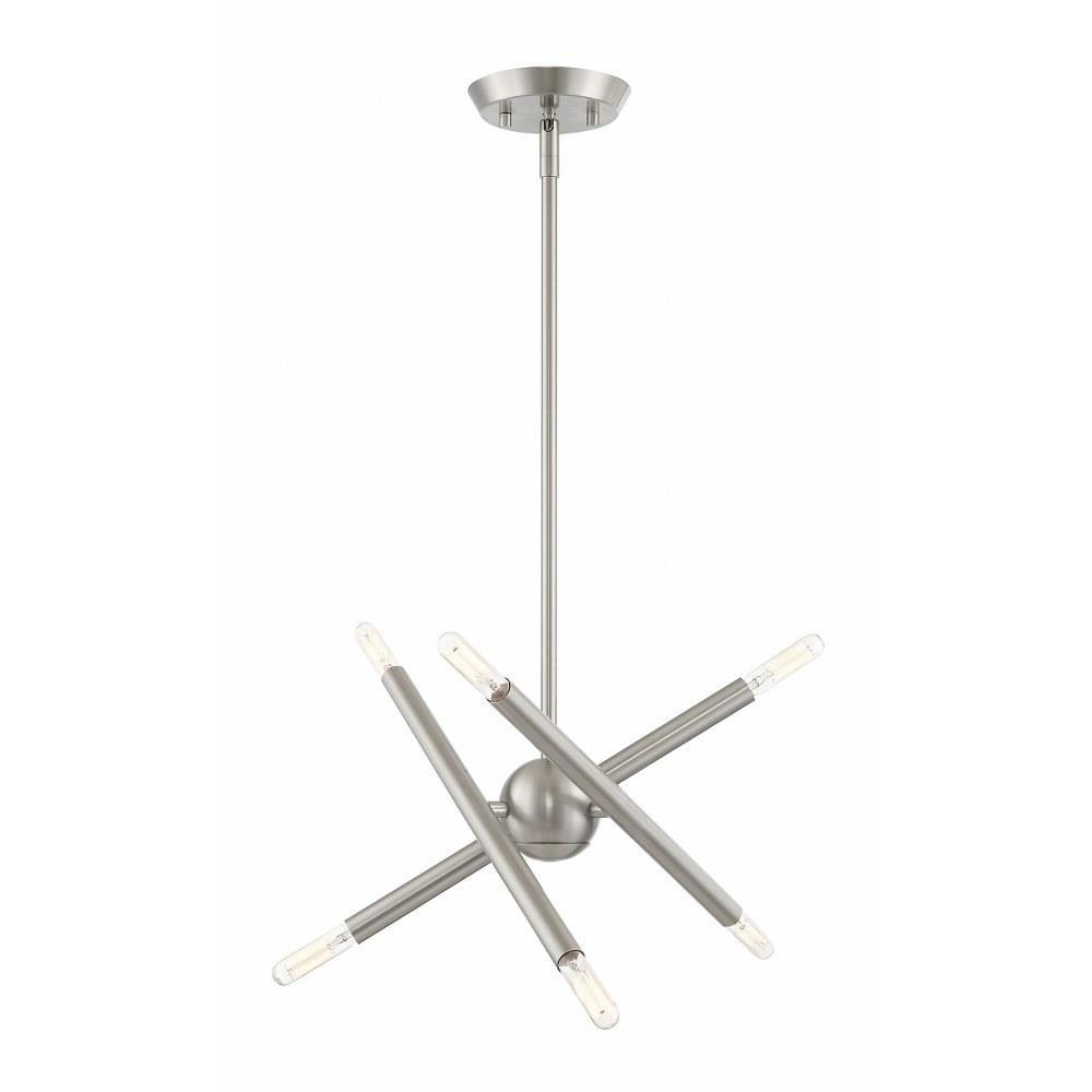 Soho Mini 6-Light Brushed Nickel Crystal Chandelier
