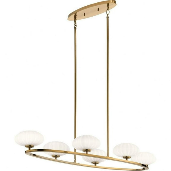 Mid Century Modern Six Light Chandelier-Fox Gold Finish Bailey Street Home 147-Bel-4187532