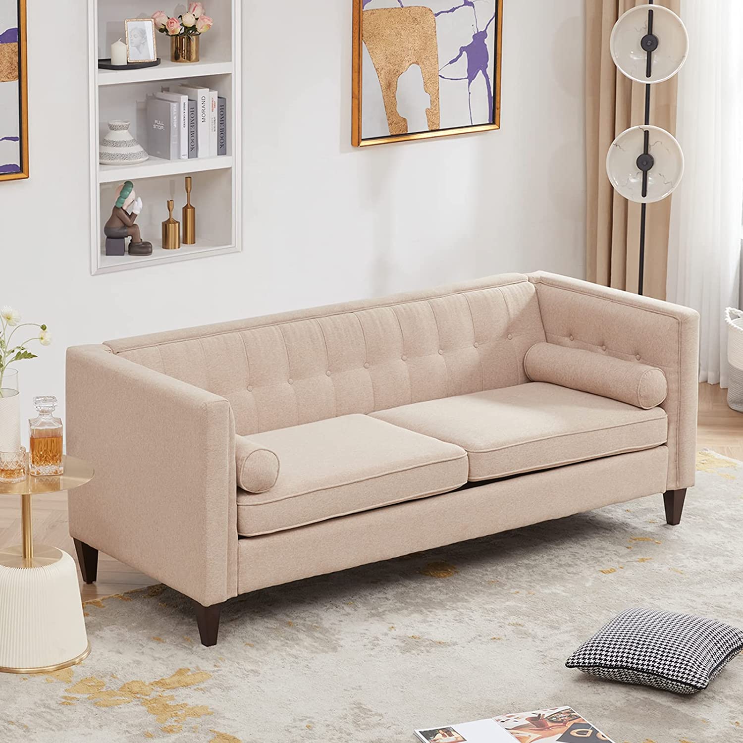 Mid-Century Modern Sofa 78'' Chesterfield Sofa Couch for Living Room ...