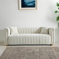 thumbnail image 1 of Mid-Century Modern Sofa for Living Room, 79.92" Modern Vertical Channel Tufted Velvet Sofa, Upholstered Sofa for Apartment Bedroom Home Office, 1 of 7