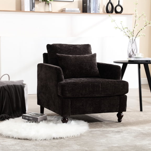 Mid Century Modern & Studded Design / Relaxing Accent Chair for Apartment or Studio