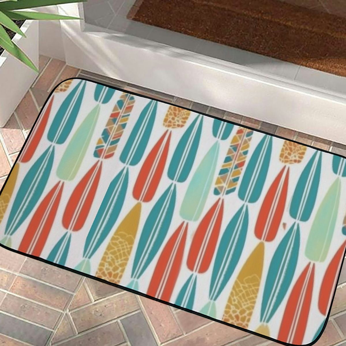 Mid-Century Modern Style Print Doormat,Entry Mat/Garage, Patio Entrance ...