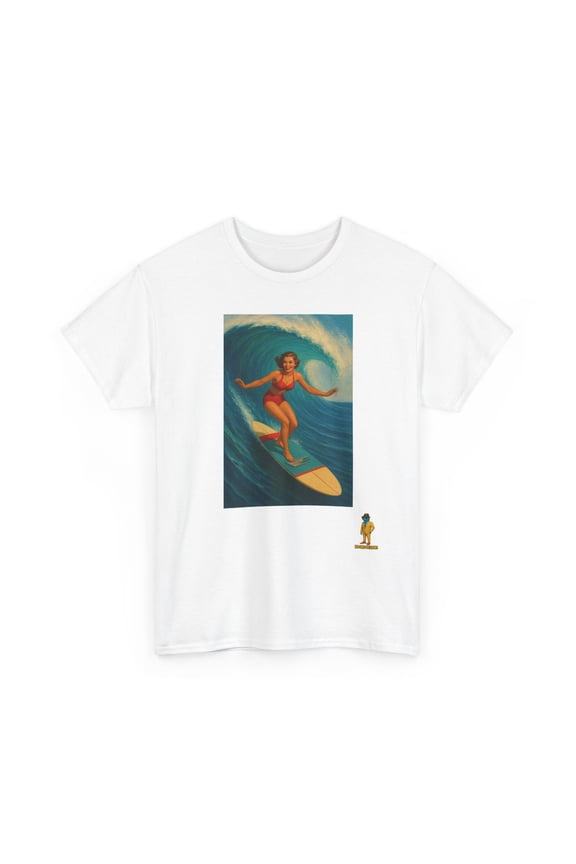 Mid Century Modern - Surfing Woman T-Shirt | Retro Beach