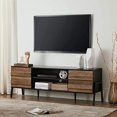 MidCentury Modern TV Stand for 65 inch Screen Wood TV Table Media