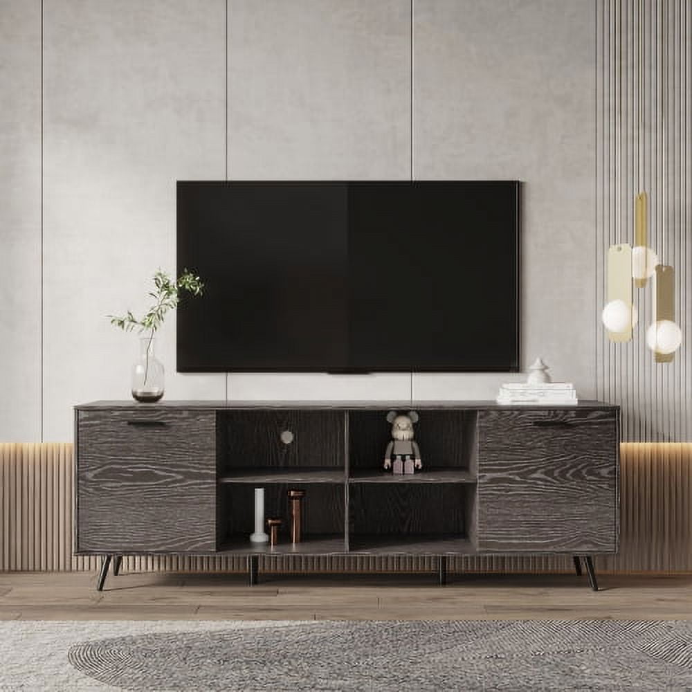 MidCentury Modern TV Stand for 80 inch Flat Screen Wood TV Console