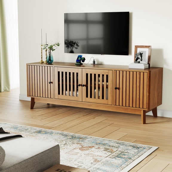 Mid Century Modern TV Stand, TV Stands for Living Room, Entertainment Center, Wooden TV Console