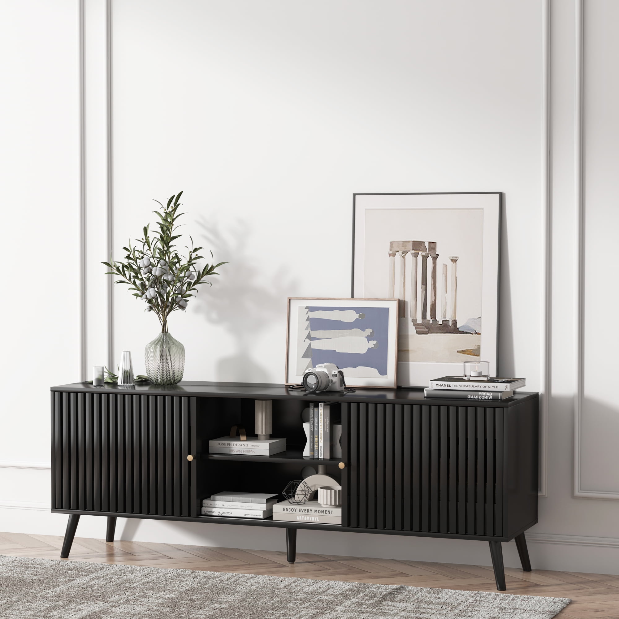 Mid Century Modern TV Stand for Televisions up to 70 Inches, with