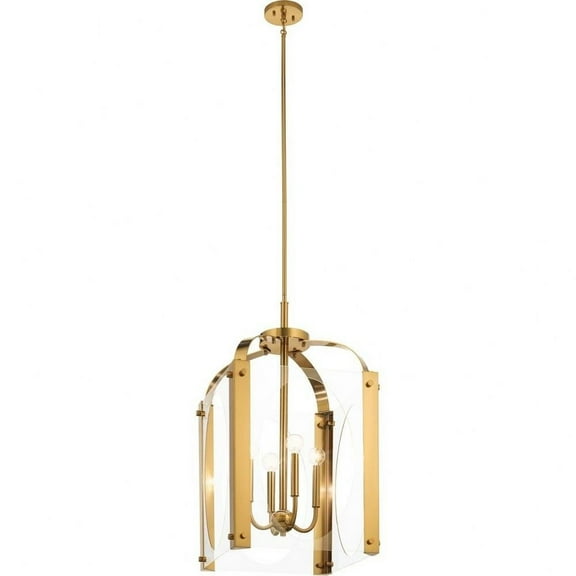 Mid Century Modern Transitional Four Light Chandelier-Fox Gold Finish Bailey Street Home 147-Bel-4187432