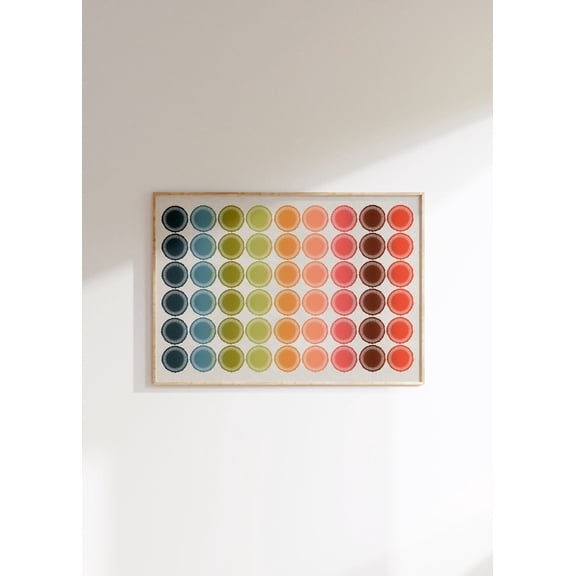 Mid Century Modern Tree Ring Abstract Color Palette Art Wall Art Print