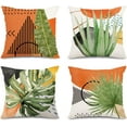 thumbnail image 1 of Mid Century Modern Tropical Leaves Throw Pillow Covers 18x18 Boho Abstract Art Botanical Plant Nature Pillow Covers Set of 4 Geometric Minimalist for Couch Outdoor Decor \u2026, 1 of 6